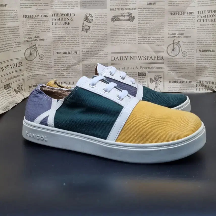 [BUNJANG] Kangol Patchwork Sneakers 260 / 캉골 패치워크 스니커즈 260