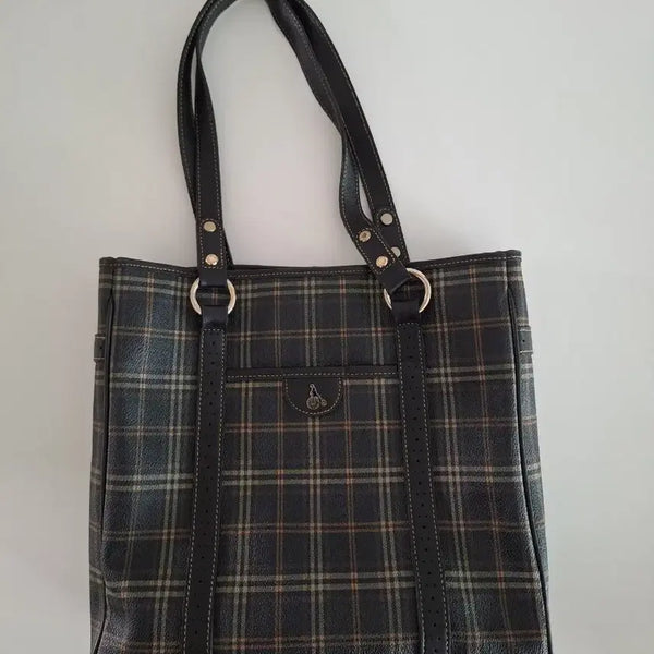 [BUNJANG] Beanpole Check Tote Bag / 빈폴 체크 토트백