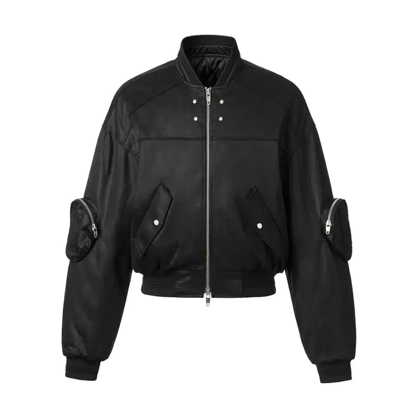 [BUNJANG] Another Youth 004-23 Crop Bomber Jacket Black / 어나더유스 004-23 크롭 봄버 자켓 점퍼 블랙 2