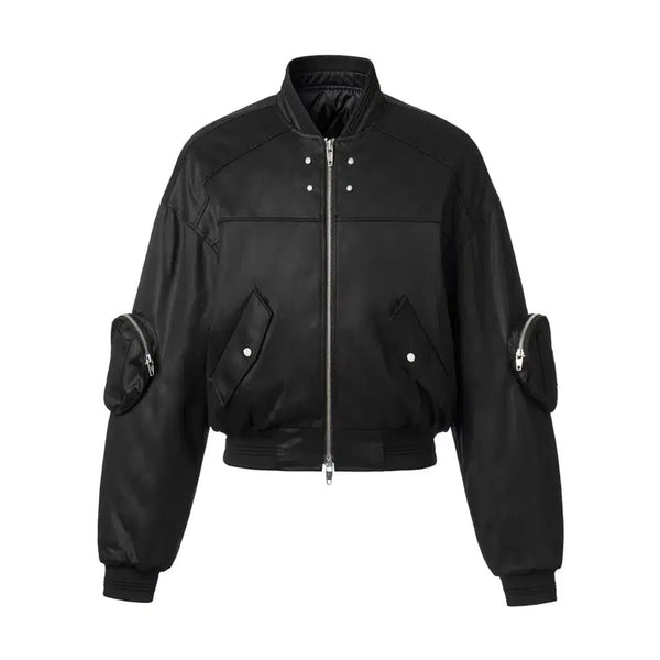 [BUNJANG] Another Youth 004-23 Crop Bomber Jacket Black / 어나더유스 004-23 크롭 봄버 자켓 점퍼 블랙 2