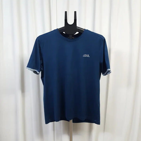 [BUNJANG] Louis Castel Men's Functional Golf Short-Sleeve T-Shirt Deep Blue (Size 110) / 루이까스텔 남성 골프 기능성 반팔 티셔츠 딥블루 110 오일장 0331