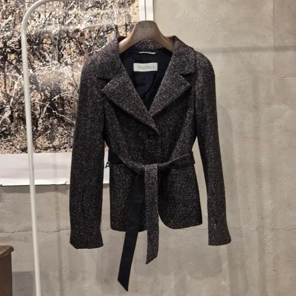 [BUNJANG] Max Mara Belted Alpaca Wool Jacket Women's Size 55 / 막스마라 알파카 벨티드자켓 여성55