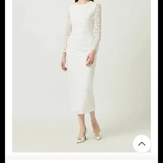 [BUNJANG] Moje Espoir White Lace Midi Dress / 모조에스핀 화이트 레이스 원피스