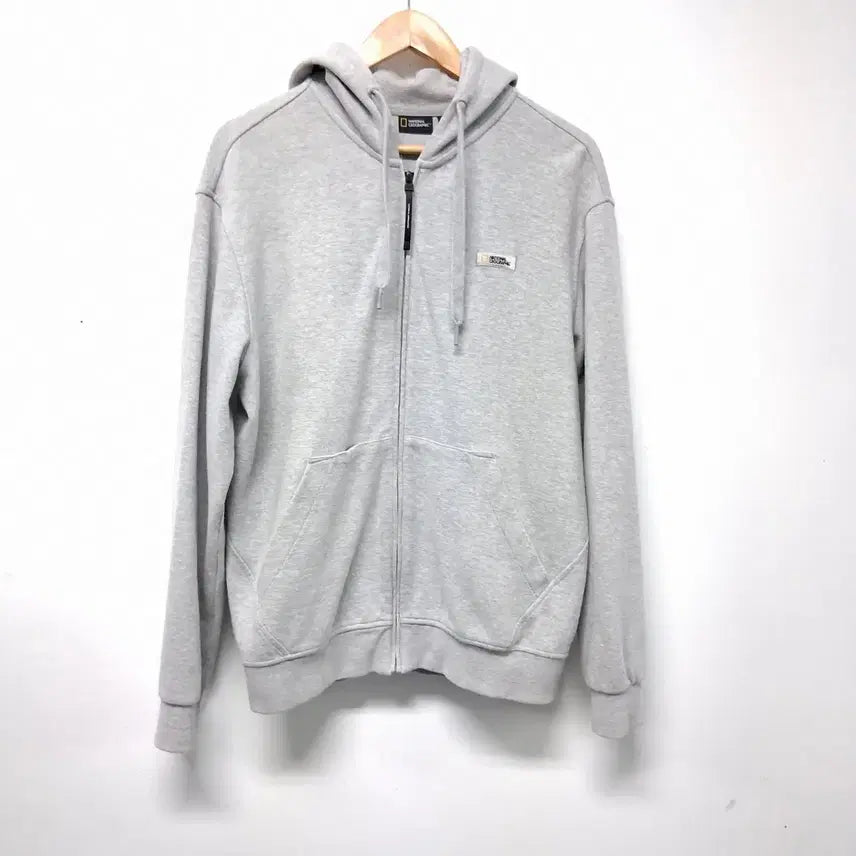 [BUNJANG] National Geographic Grey Hoodie Zip-Up M / 내셔널지오그래픽 그레이 후드집업 M