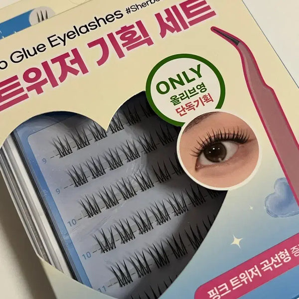 [BUNJANG] Blink No-Glue Eyelashes Sherbet (Tweezers Not Included) / (새상품)깜빡 노글루 속눈썹 샤벳(트위저 미포함)