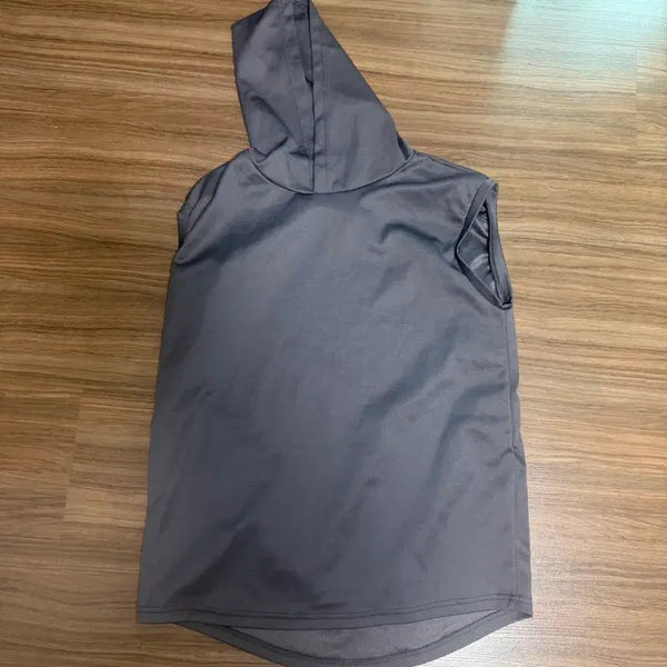 [BUNJANG] Hooded Sleeveless T-Shirt / 새상품 후드 민소매 반팔 티셔츠 후드티
