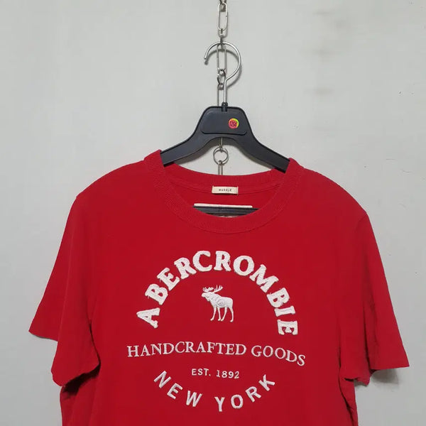 [BUNJANG] Abercrombie Men's Short Sleeve T-Shirt Red L / 1254) 아베크롬비 남성 반팔티셔츠 L