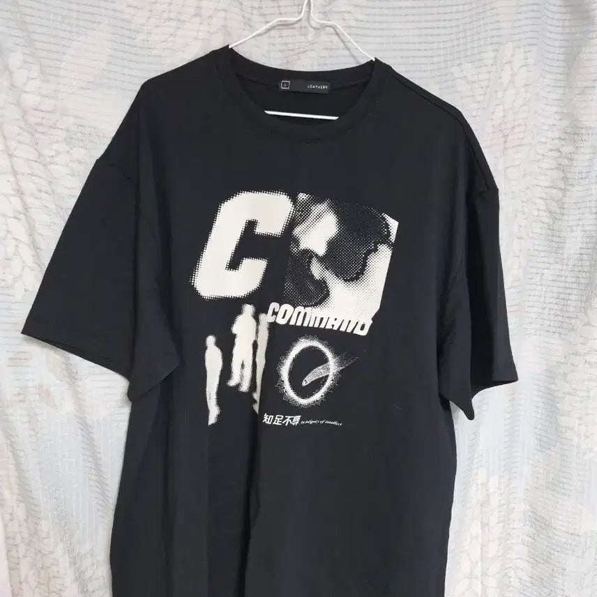 [BUNJANG] Graphic Print Wide Fit Shirt Black / 블랙 와이드 셔츠