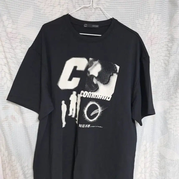 [BUNJANG] Graphic Print Wide Fit Shirt Black / 블랙 와이드 셔츠