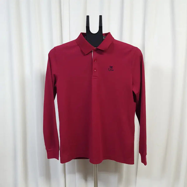 [BUNJANG] Links Golf Men's Long Sleeve Polo Shirt Wine 95 / 링스 골프 남성 골프 카라 긴팔 티셔츠 와인 95 오일장