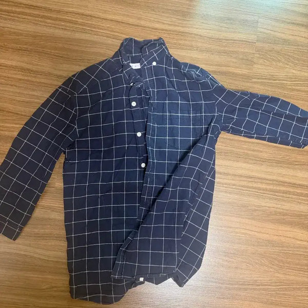 [BUNJANG] HUM Check Shirt Navy / 체크 남방 네이비 hum