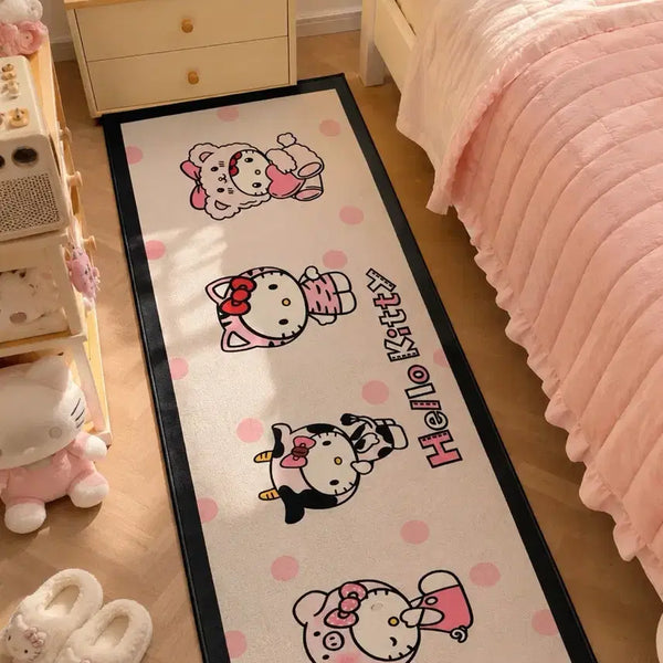 [BUNJANG] Hello Kitty Pink Kitchen Bedroom Long Rug Mat 4 Designs / 헬로키티 핑크 주방 침실 롱 발매트 러그 4종