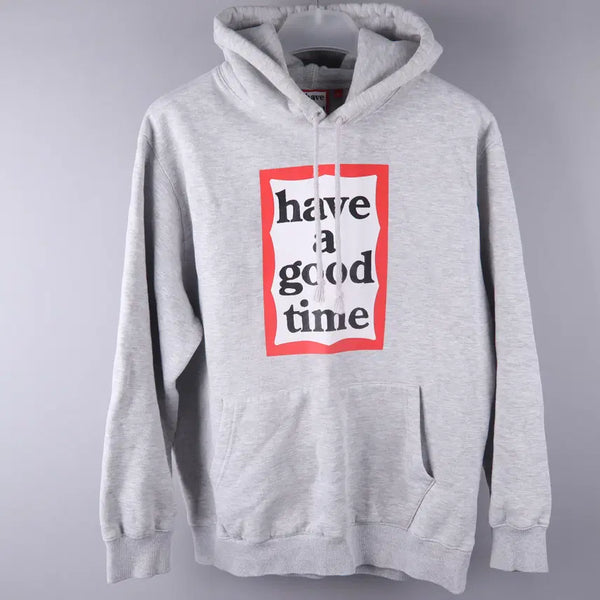 [BUNJANG] Have a Good Time Frame Pullover Hoodie Header Grey L / 해브어굿타임 프레임 풀오버 후드티 헤더 그레이 (L) 5363