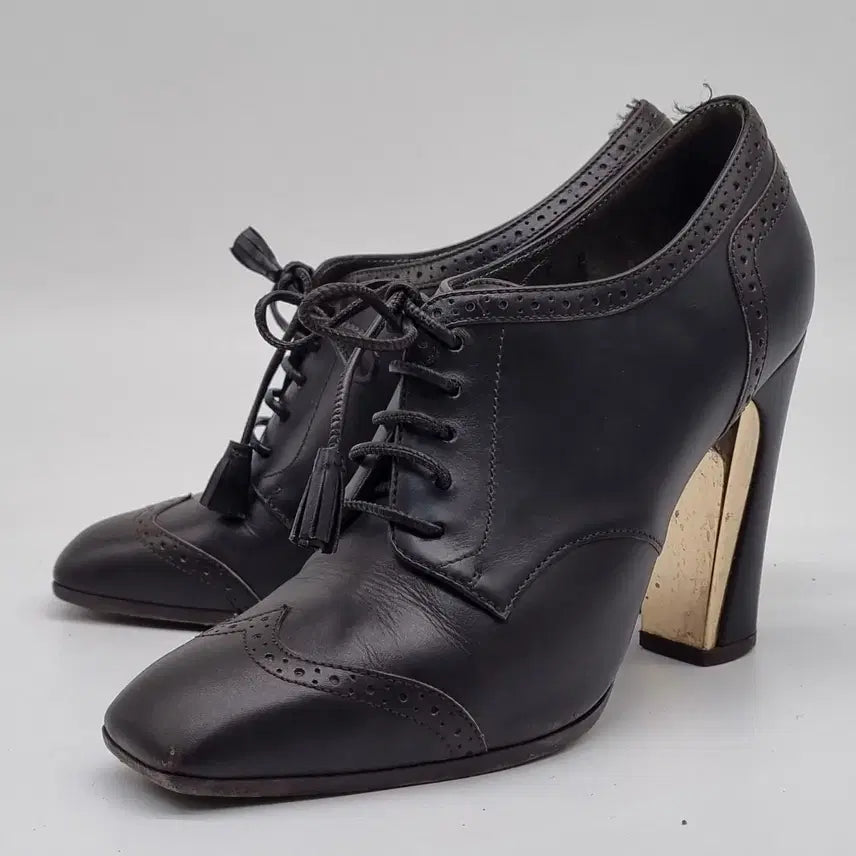 [BUNJANG] Ferragamo Leather Lace-up Heels / zz 페라가모 가죽레이스업구두6 230 굽10
