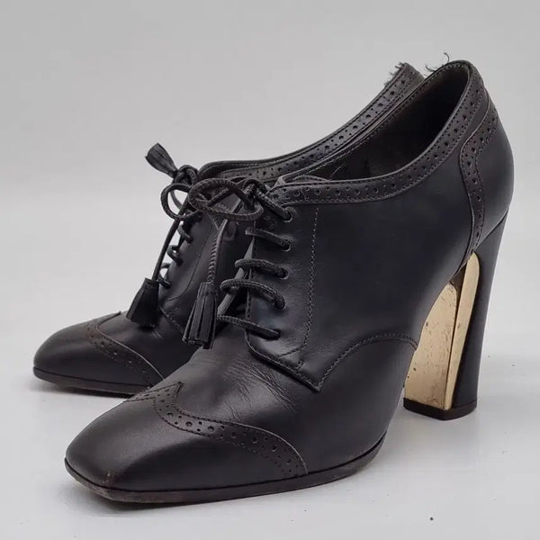 [BUNJANG] Ferragamo Leather Lace-up Heels / zz 페라가모 가죽레이스업구두6 230 굽10