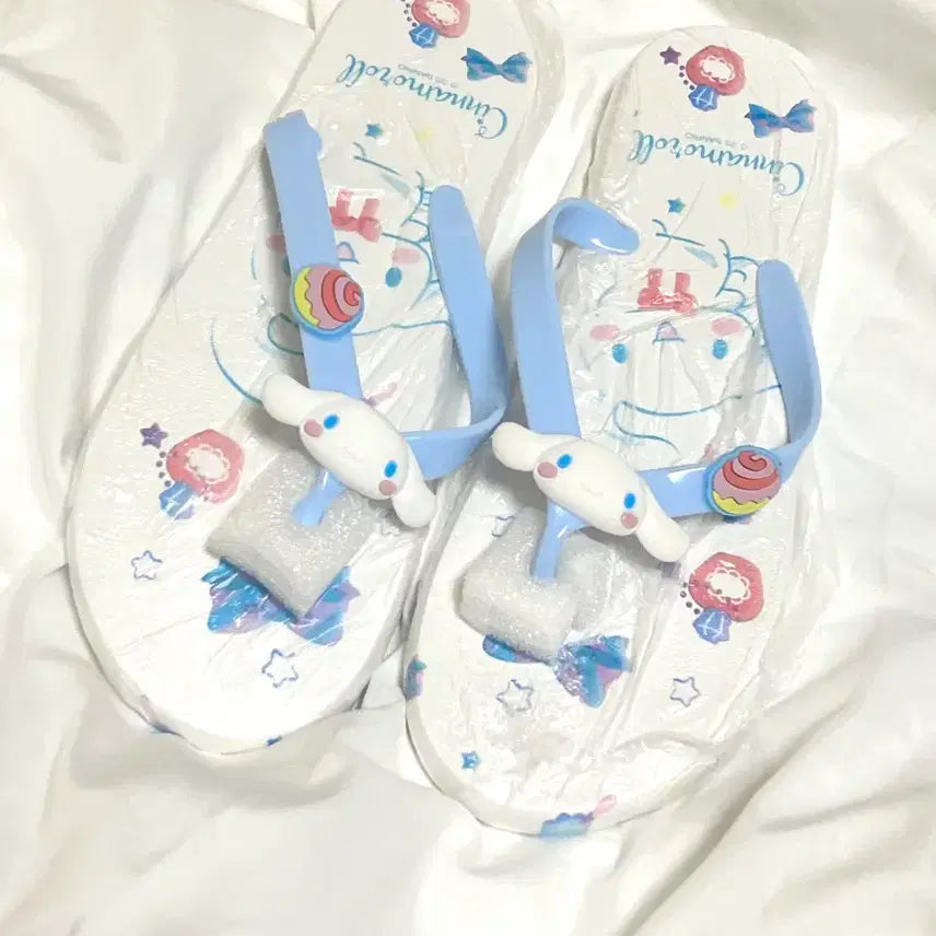 [BUNJANG] Sanrio Cinnamoroll Jjori Sandals White / 산리오 시나모롤 쪼리 샌들 화이트