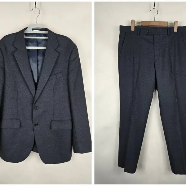 [BUNJANG] ZIOZIA Regular Fit Span Wool Blend Suit Set Navy 105 (90) / [무료배송]지오지아 105(90) 레귤러핏 스판 울 혼방 정장 셋업 세트 네이비 35인치