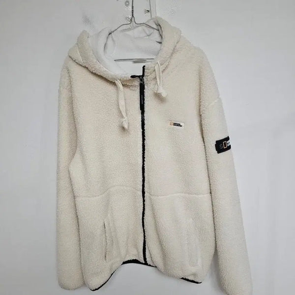 [BUNJANG] National Geographic Men's Fleece Hooded Jacket XL / 내셔널지오그래픽 남성 뽀글이 후드자켓 105XL@9986