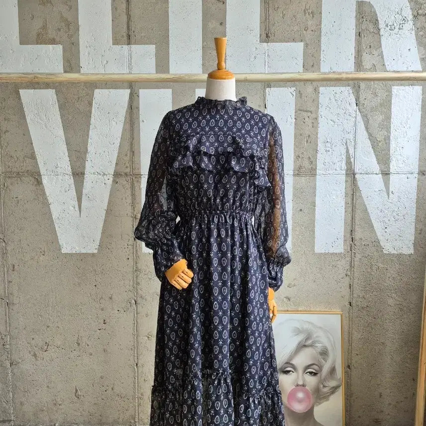 [BUNJANG] Nice Claup Frill Long Dress / 나이스클랍 프릴 롱원피스
