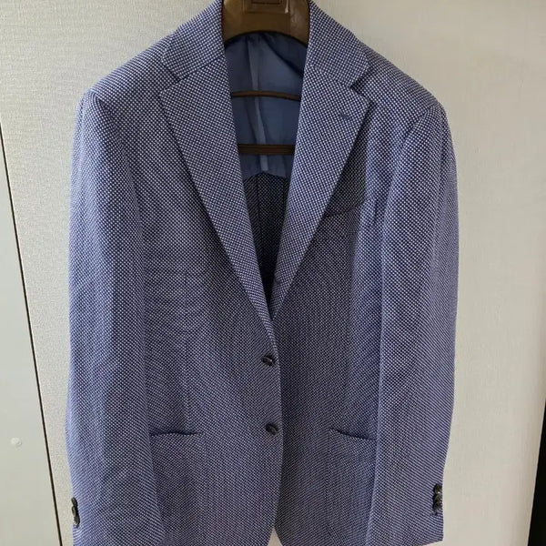 [BUNJANG] Ring Jacket Black Label Silk Cotton Sport Coat / 링자켓 블랙라벨 블루x화이트 실크코튼 스포츠코트