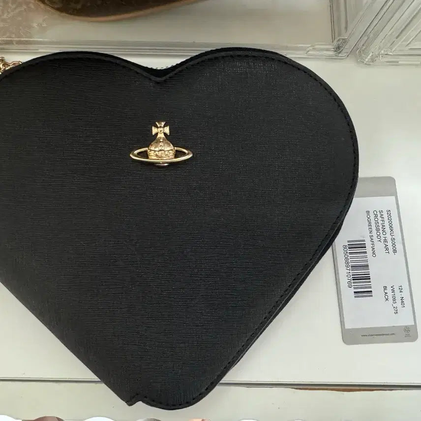 [BUNJANG] Vivienne Westwood Saffiano Heart Crossbody Bag / 비비안 웨스트우드 사피아노 하트 크로스백