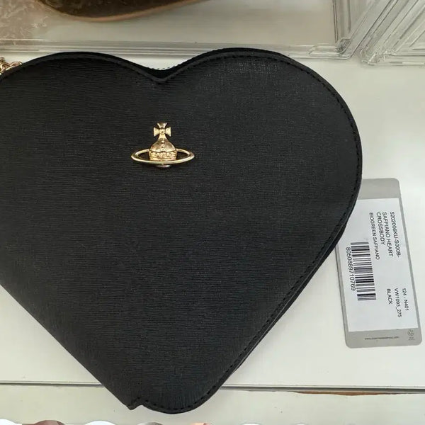 [BUNJANG] Vivienne Westwood Saffiano Heart Crossbody Bag / 비비안 웨스트우드 사피아노 하트 크로스백