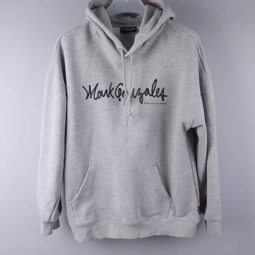 [BUNJANG] Mark Gonzales Sign Logo Oversized Hoodie (M) / 마크곤잘레스 사인 로고 오버핏 그레이 후드티 (M) 5366