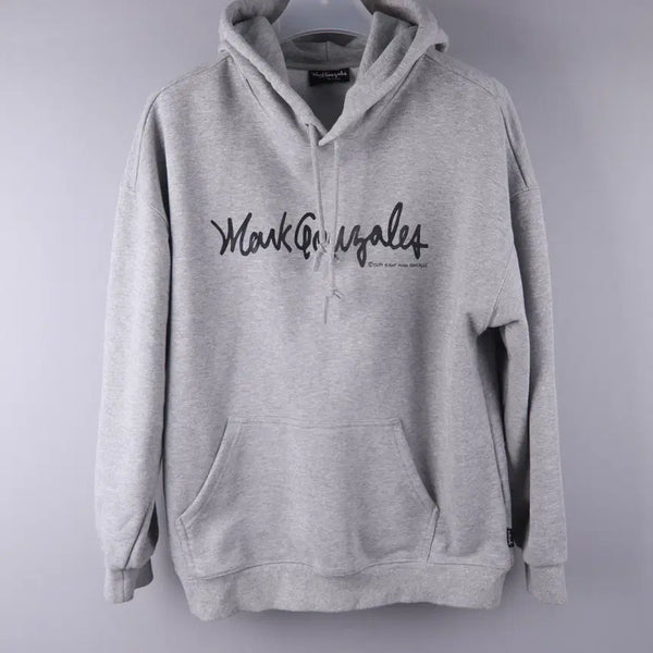 [BUNJANG] Mark Gonzales Sign Logo Oversized Hoodie (M) / 마크곤잘레스 사인 로고 오버핏 그레이 후드티 (M) 5366