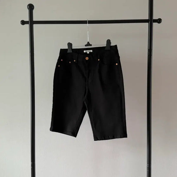 [BUNJANG] Urbanic30 Black Denim 5-Button Half Pants / 얼바닉30 urbanic30 블랙 데님 5부 반바지