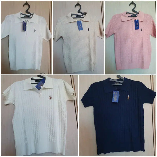 [BUNJANG] Women's Cable Knit Short Sleeve Sweater / (새상품) 여성  케이블 반팔 니트_꽈배기 반팔 니트 free
