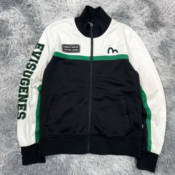 [BUNJANG] Evisu Color Block Track Top Jersey Zip-up / 에비수 사이드라인 로고 배색 블럭 트랙탑 져지 집업 y 6728
