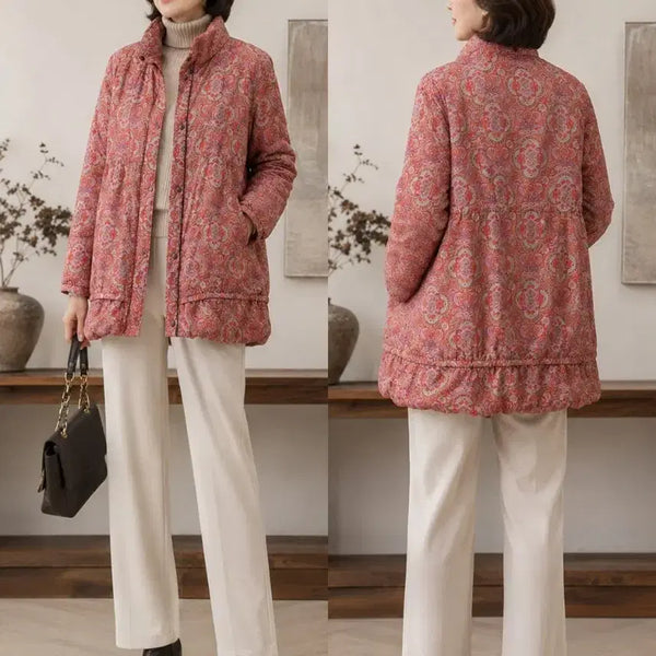 [BUNJANG] Oilily Pattern Quilting Jacket / 오일릴리 패턴 퀼팅 자켓 77-88  모자 분실