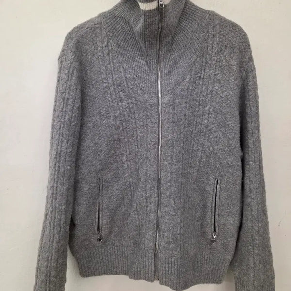 [BUNJANG] Hazzys Golf Men's Zip-Up Windproof Knit Sweater (Size 105) / 헤지스 골프 집업 방풍 니트 105