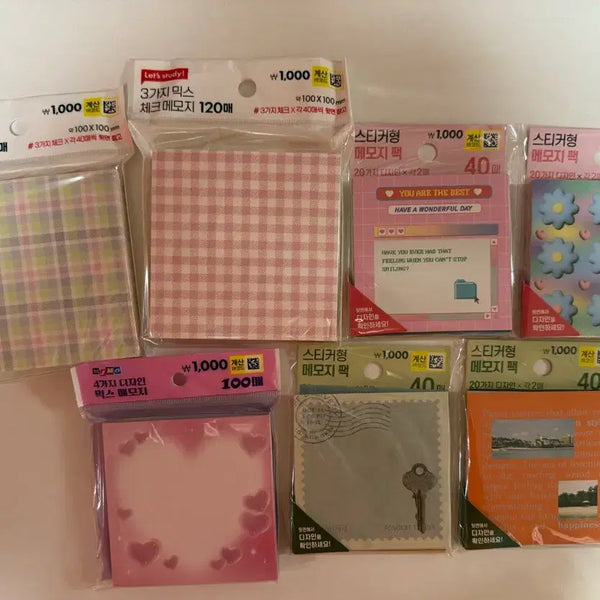 [BUNJANG] Daiso Sticker Memo Pad Set / 다이소 스티커 메모지