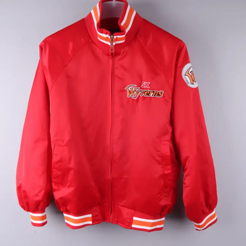 [BUNJANG] SK Wyverns Old Retro Spring/Autumn Baseball Jumper Jacket Red (M) / (여성) SK 와이번스 올드 레트로 춘추 야구점퍼 자켓 레드 (M)