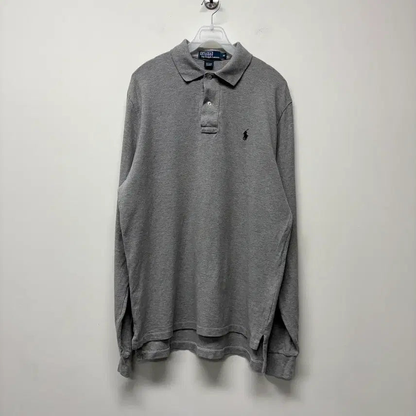 [BUNJANG] Polo Ralph Lauren Grey Long Sleeve Polo Shirt M / 폴로랄프로렌 그레이 긴팔 카라티 M