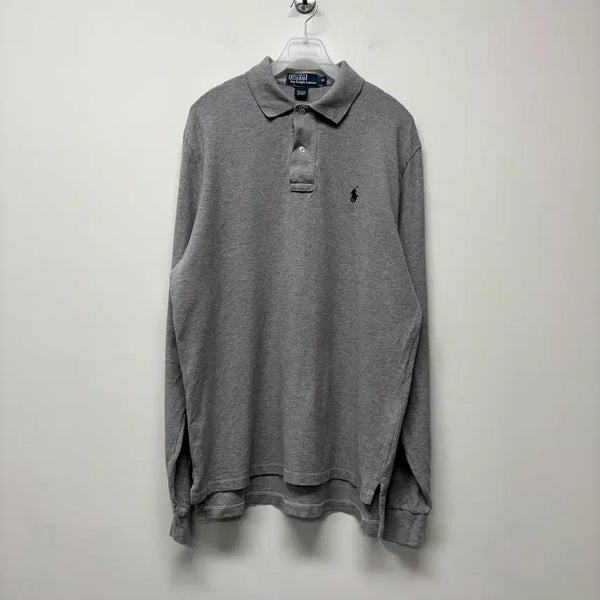 [BUNJANG] Polo Ralph Lauren Grey Long Sleeve Polo Shirt M / 폴로랄프로렌 그레이 긴팔 카라티 M