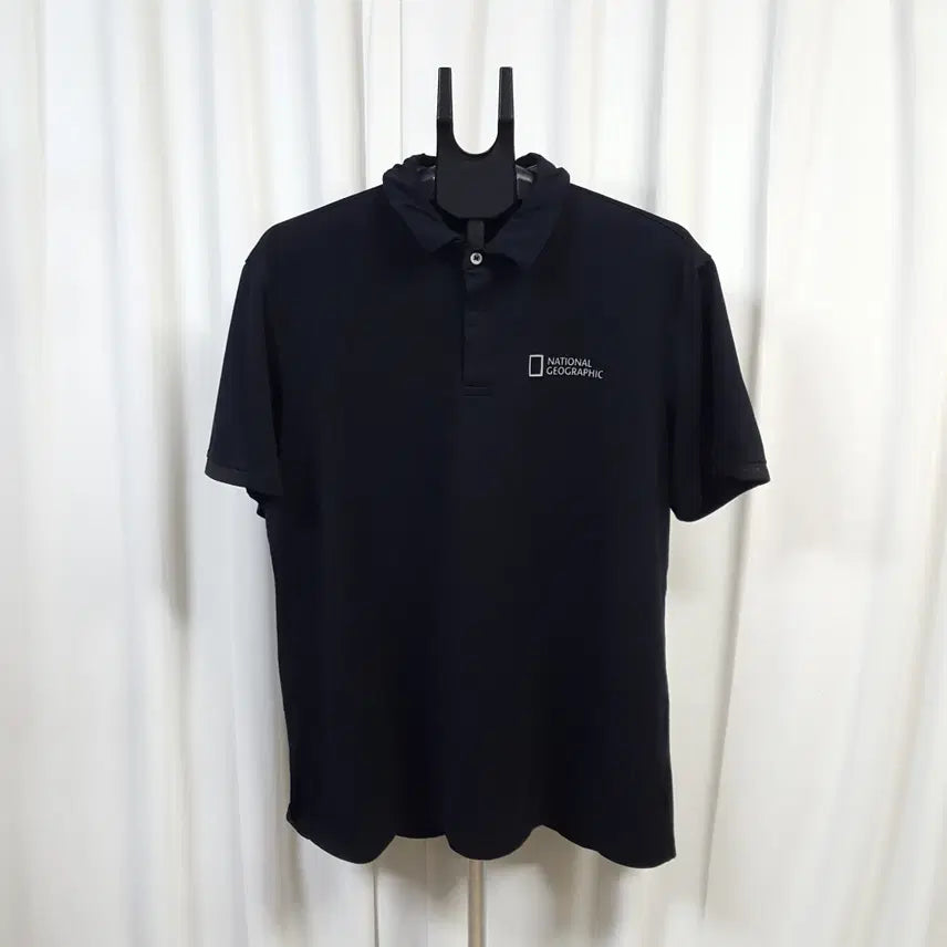 [BUNJANG] National Geographic Men's Short Sleeve Polo T-Shirt Black / 21년 내셔널지오그래픽 남성 카라 반팔 티셔츠 블랙 115 오일장 0331