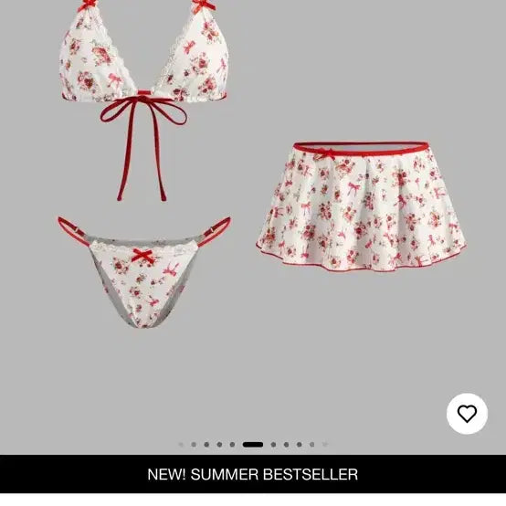 [BUNJANG] Shopsidaa Floral Pattern Halterneck Bikini Set / 샵사이다 플로럴 패턴 홀터넥 비키니 세트