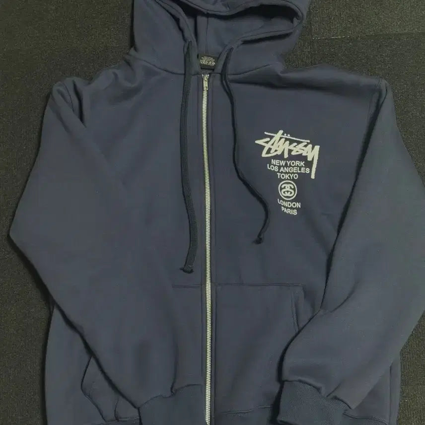 [BUNJANG] Stussy Hooded Zip-Up Navy / 스투시 후드집업