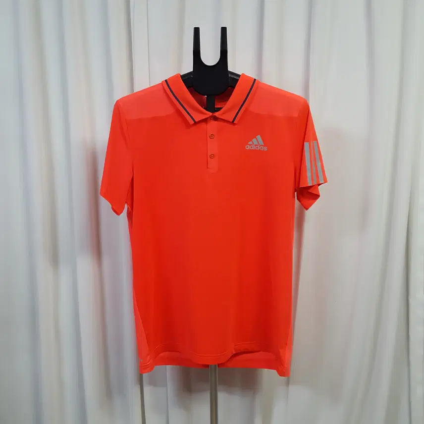 [BUNJANG] Adidas Men's Climacool Performance Short Sleeve Polo Shirt / 아디다스 남성 기능성 클리마쿨 카라 반팔 티셔츠 형광주황 105 오일장 0331