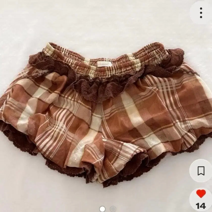 [BUNJANG] Liz Lisa Strawberry Chocolate Check Culottes / 고전 리즈리사 lizlisa  딸기초코 체크 큐롯팬츠 아가일니트