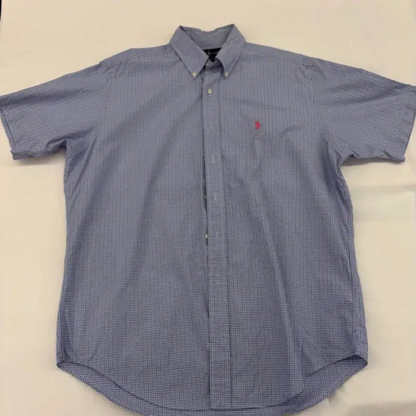 [BUNJANG] Polo Ralph Lauren Classic Fit Check Short Sleeve Shirt Blue / [L] 폴로 랄프로렌 클래식핏 체크 반팔 셔츠 블루