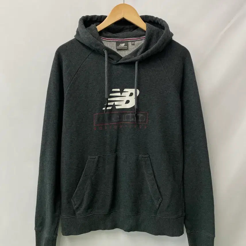 [BUNJANG] New Balance Big Logo Charcoal Hoodie L / 175. 뉴발란스 빅로고 차콜 후드티 L