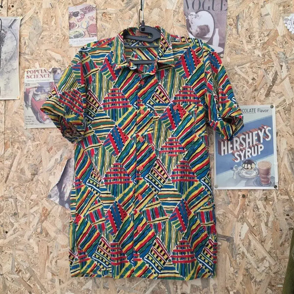 [BUNJANG] MISSONI Vintage Pattern Short Sleeve Shirt 48 / MISSONI 빈티지 패턴 반팔 셔츠 48