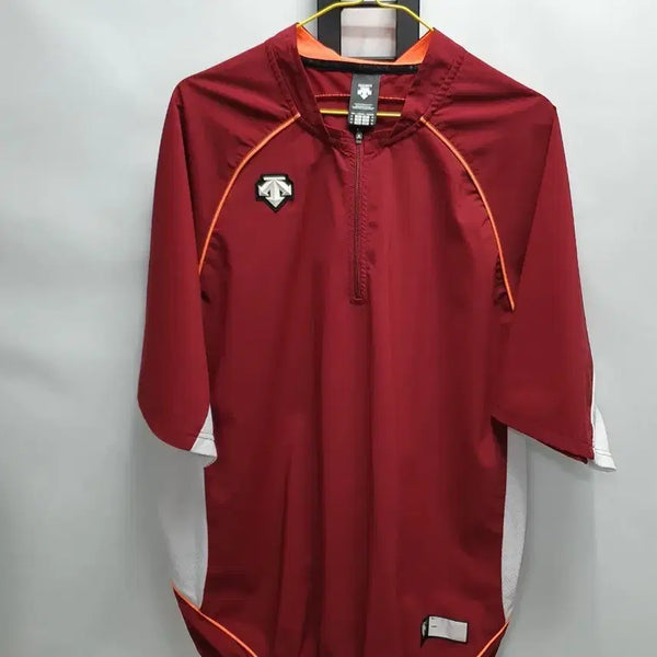 [BUNJANG] Descente Warm-up Half Zip Baseball Windbreaker Short Sleeve Jacket (Size 105) / 데상트 웜업 반집업 야구 바람막이 반팔 자켓 105