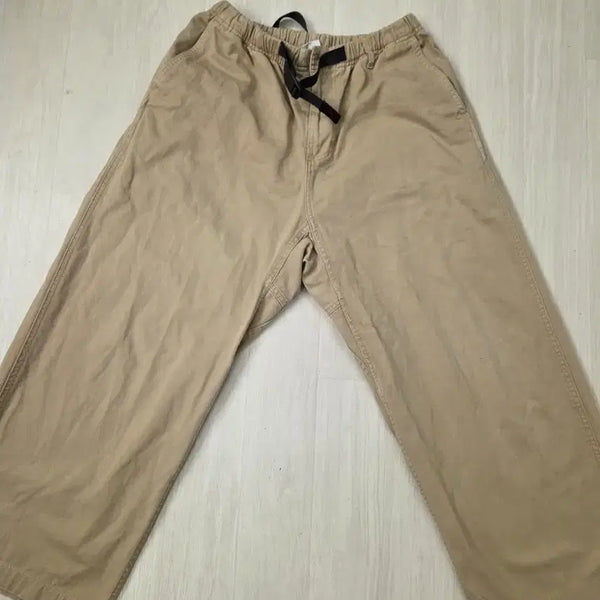 [BUNJANG] Gramicci Beige Wide Banding Pants (9-length) / 그라미치 베이지 와이드 밴딩 팬츠 9부