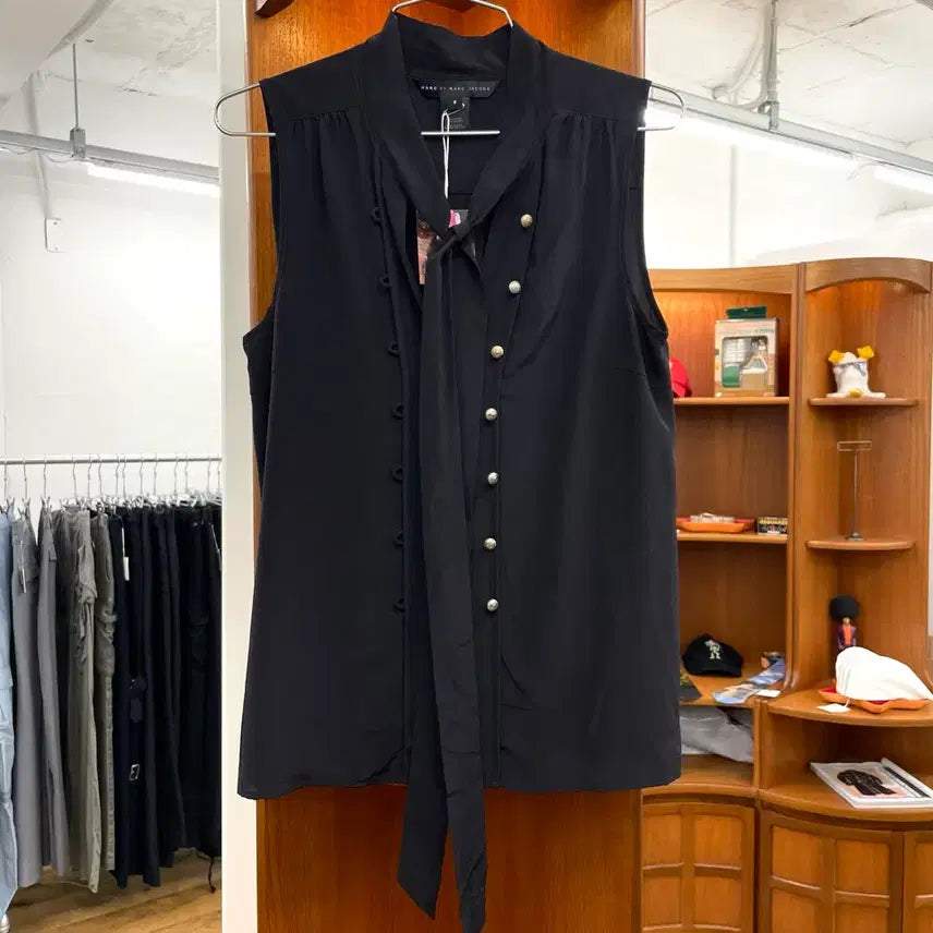 [BUNJANG] Marc by Marc Jacobs Silk Scarf Button Vest / [2] 마크제이콥스 실크 스카프 베스트
