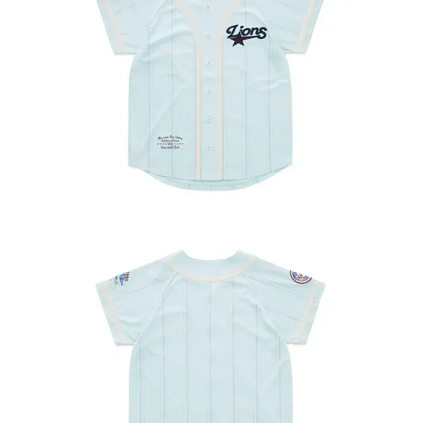 [BUNJANG] Samsung Lions Sun Love Tour Baseball Shirt Light Blue L Size / 삼성라이온즈 썬러브투어 베이스볼 셔츠 라이트블루 L사이즈