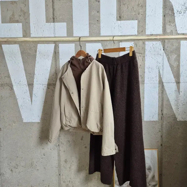 [BUNJANG] Layered Hood Cotton Jacket / 후드 배색 간절기 면자켓